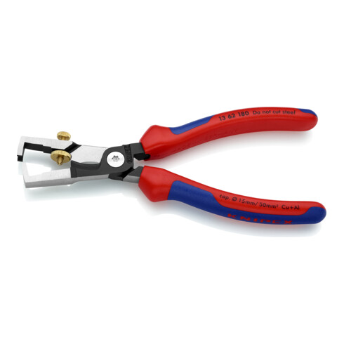 KNIPEX 13 62 180 StriX® Abisolierzangen mit Kabelschere schwarz atramentiert 180 mm
