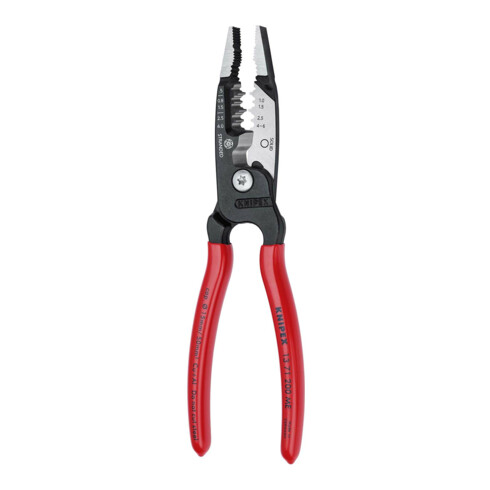 KNIPEX 13 71 200 ME Multifunktions-Elektrikerzange metrisches Modell mit Kunststoff überzogen schwarz atramentiert 200 mm