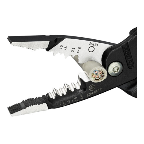 KNIPEX 13 71 200 ME Multifunktions-Elektrikerzange metrisches Modell mit Kunststoff überzogen schwarz atramentiert 200 mm