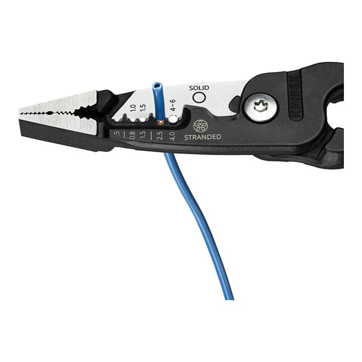 KNIPEX 13 71 200 ME Multifunktions-Elektrikerzange metrisches Modell mit Kunststoff überzogen schwarz atramentiert 200 mm