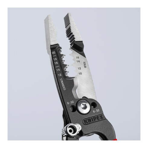 KNIPEX 13 71 8 WireStripper Multifunktions-Elektrikerzangen amerikanisches Modell mit Kunststoff überzogen schwarz atramentiert 200 mm
