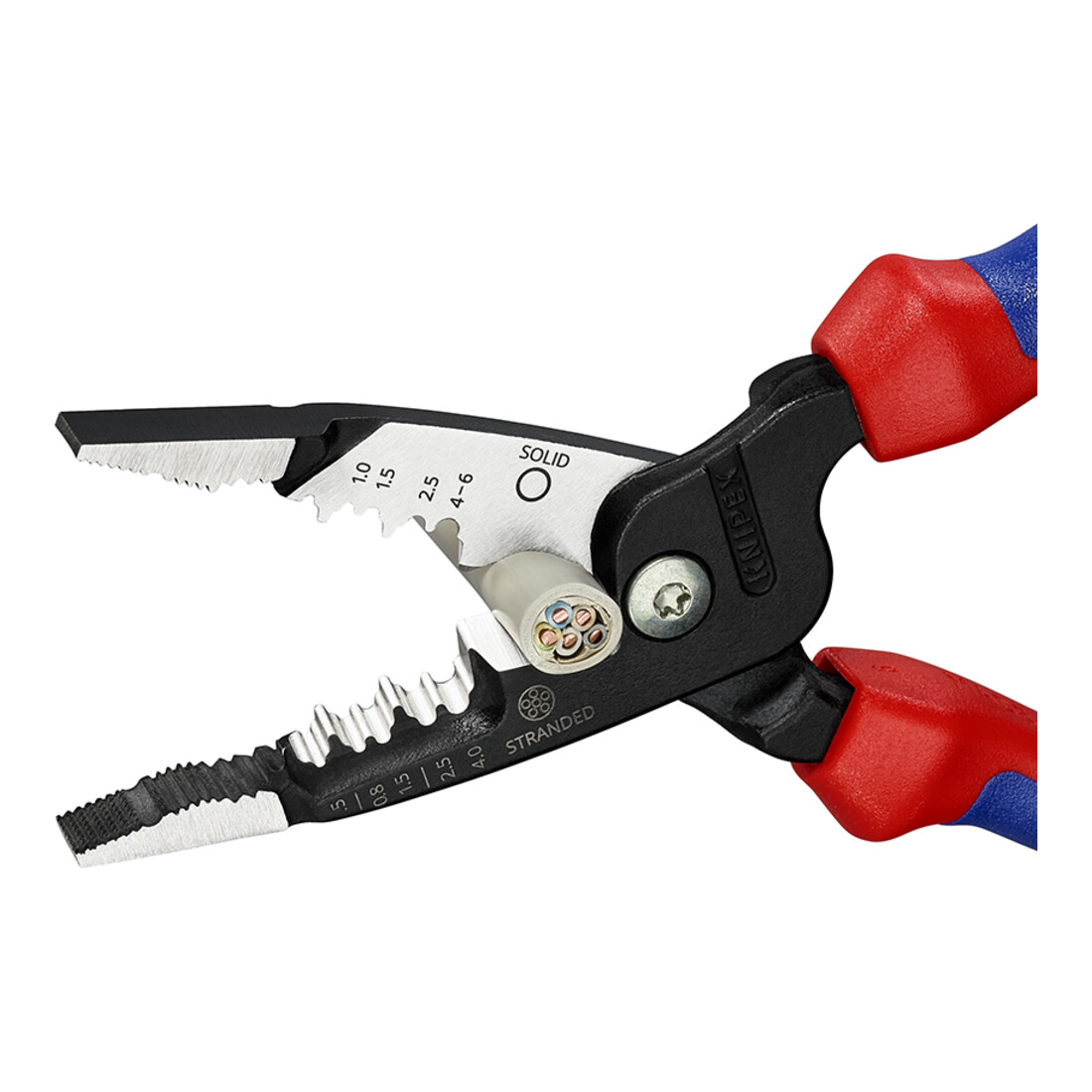 KNIPEX 13 72 200 ME Multifunctionele elektriciens-tang metrisch model met meercomponentenhandgrepen zwart, 200 mm