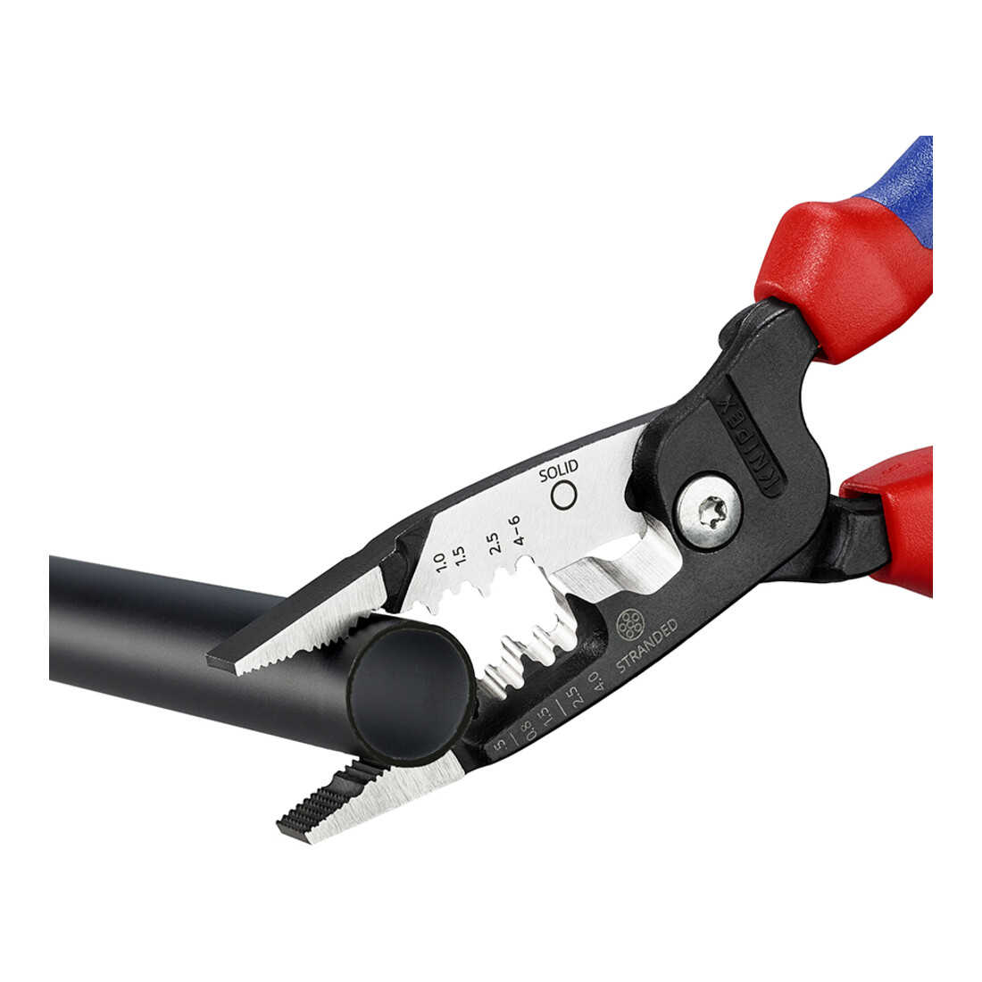KNIPEX 13 72 200 ME Multifunktions-Elektrikerzange metrisches Modell mit Mehrkomponenten-Hüllen schwarz atramentiert 200 mm