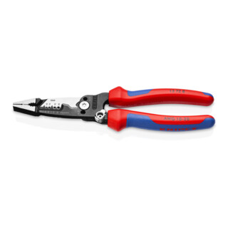 KNIPEX 13 72 8 WireStripper Multifunktions-Elektrikerzangen amerikanisches Modell mit Mehrkomponenten-Hüllen schwarz atramentiert 200 mm
