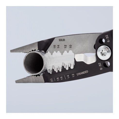 KNIPEX 13 72 8 WireStripper Multifunktions-Elektrikerzangen amerikanisches Modell mit Mehrkomponenten-Hüllen schwarz atramentiert 200 mm
