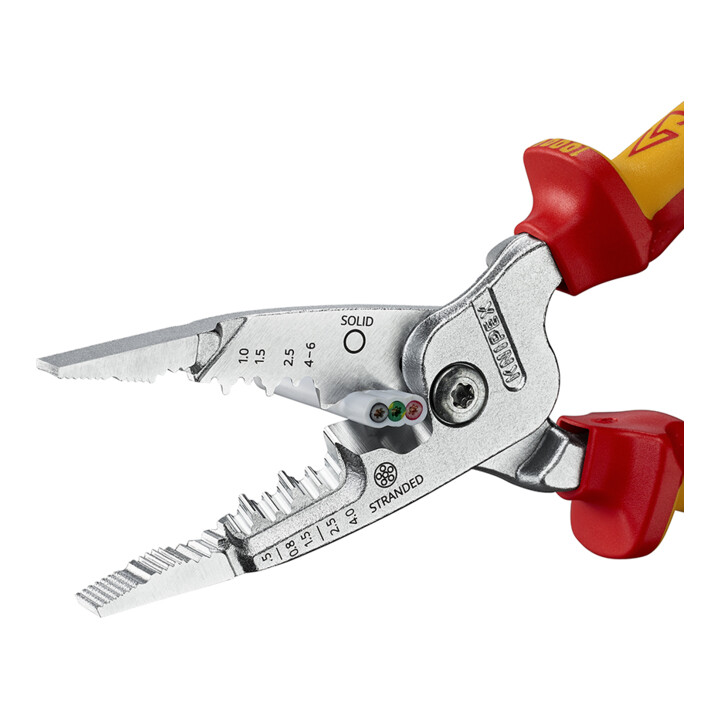 KNIPEX 13 76 200 ME Multifunctionele elektriciens-tang metrisch model geïsoleerd met meercomponenten handgrepen, VDE-gekeurd, verchroomd 200 mm
