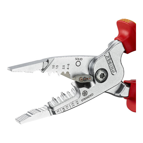 KNIPEX 13 76 200 ME Multifunktions-Elektrikerzange metrisches Modell isoliert mit Mehrkomponenten-Hüllen, VDE-geprüft verchromt 200 mm