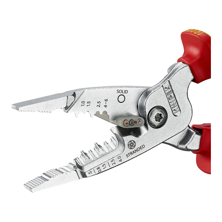 KNIPEX 13 76 200 ME Multifunktions-Elektrikerzange metrisches Modell isoliert mit Mehrkomponenten-Hüllen, VDE-geprüft verchromt 200 mm