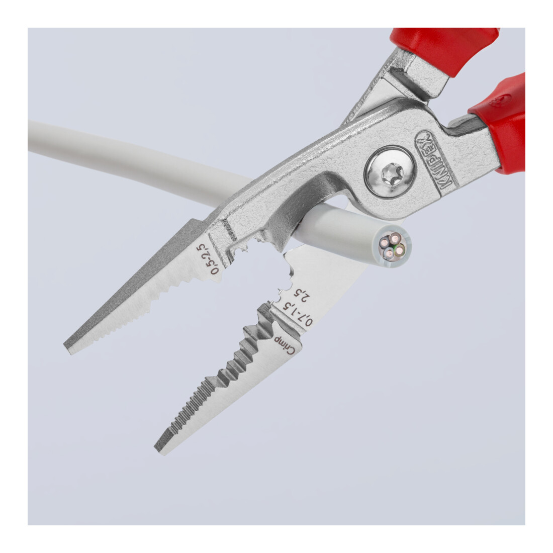 KNIPEX 13 86 200 Elektro installatietang verchroomd VDE 200 mm