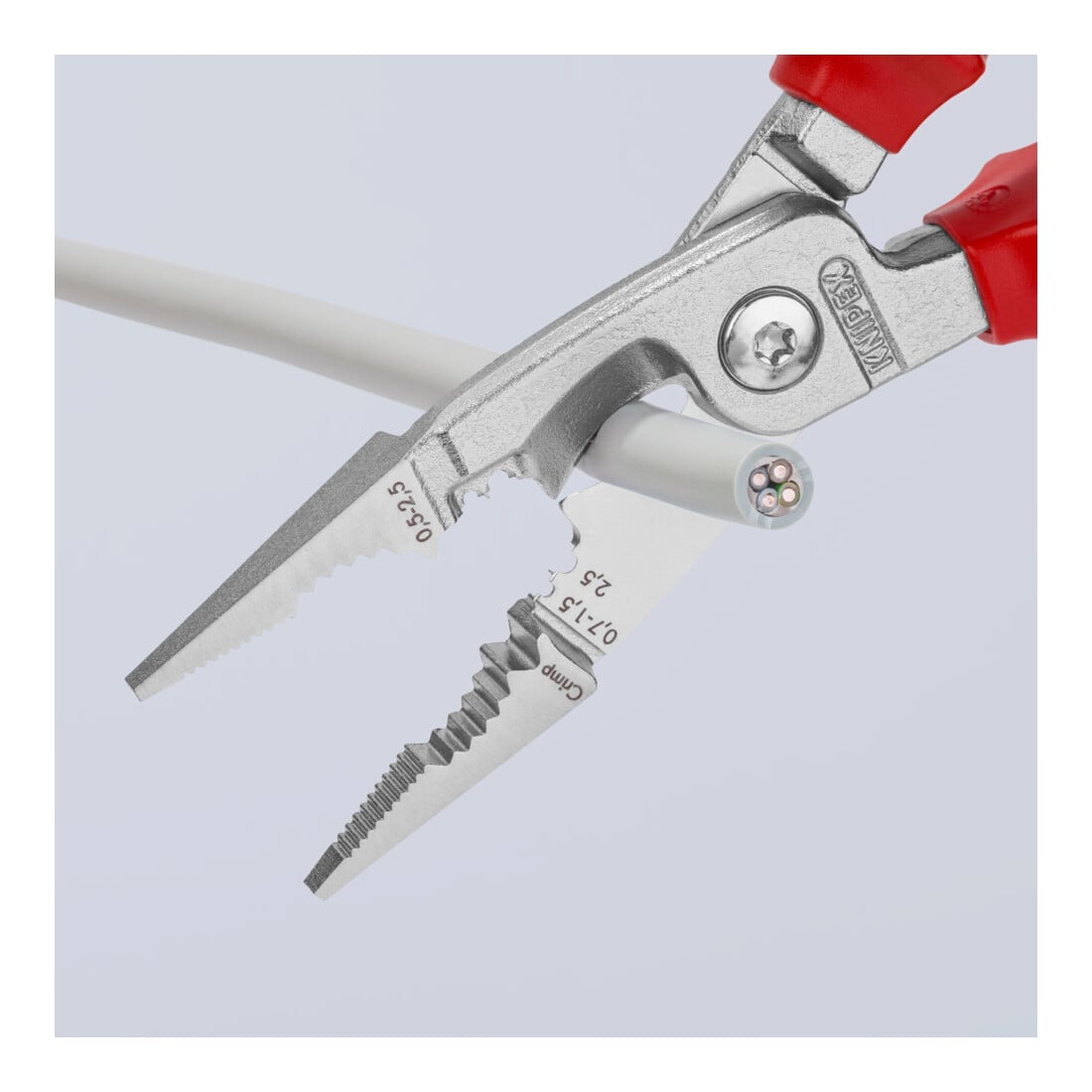 KNIPEX 13 86 200 Elektro installatietang verchroomd VDE 200 mm