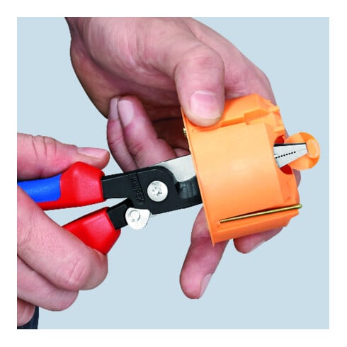 KNIPEX 13 92 200 Elektro-Installationszange mit Mehrkomponenten-Hüllen schwarz atramentiert 200 mm