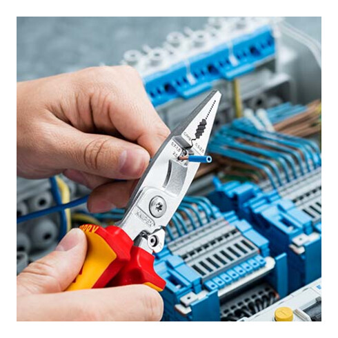KNIPEX 13 96 200 Elektro installatietang verchroomd VDE 200 mm