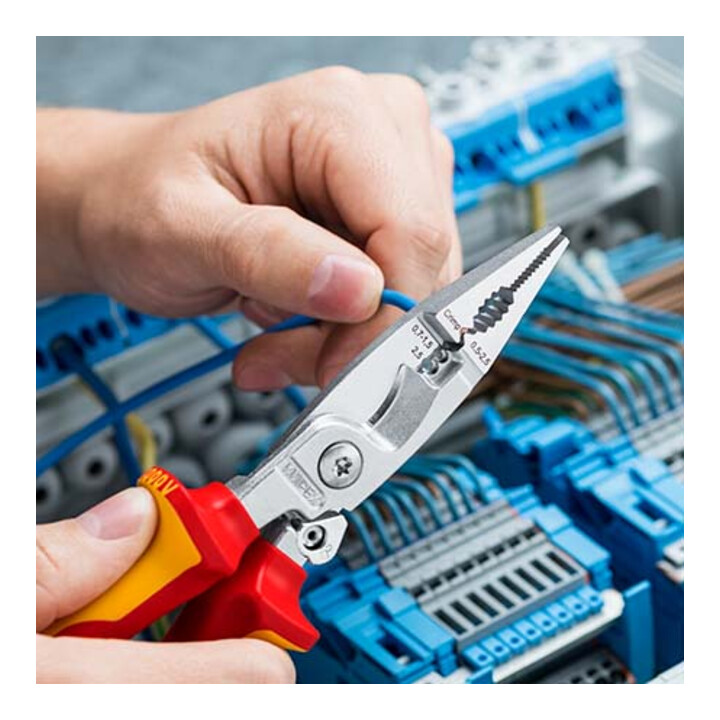 KNIPEX 13 96 200 Elektro installatietang verchroomd VDE 200 mm
