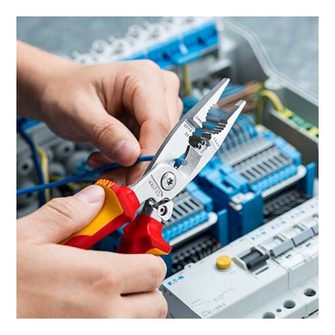 KNIPEX 13 96 200 Elektro installatietang verchroomd VDE 200 mm