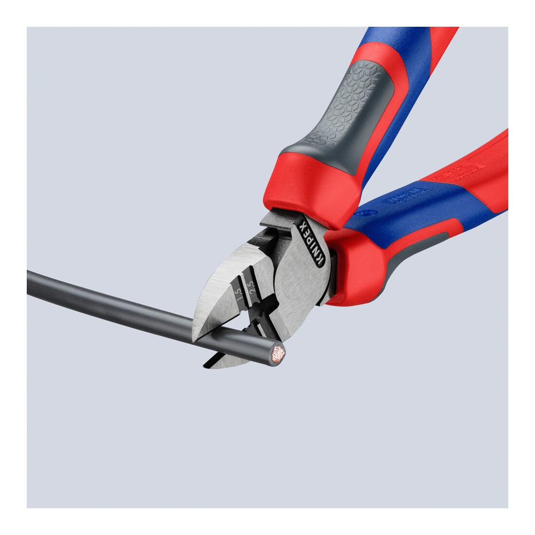 KNIPEX 14 22 160 Abisolier-Seitenschneider mit Comfort-Griffen schwarz atramentiert 160 mm