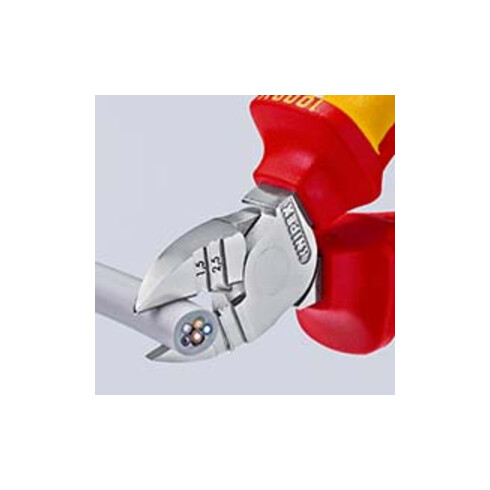 KNIPEX 14 26 160 Abisolier-Seitenschneider isoliert mit Mehrkomponenten-Hüllen, VDE-geprüft verchromt 160 mm