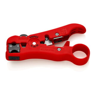 KNIPEX 16 60 06 SB Abisolierwerkzeug für Koaxial- und Datenkabel  125 mm