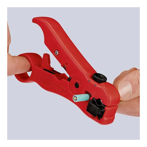 KNIPEX 16 60 06 SB Abisolierwerkzeug für Koaxial- und Datenkabel  125 mm