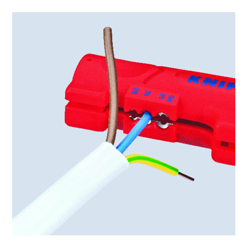 KNIPEX 16 64 125 SB Abmantelungswerkzeug für Flach- und Rundkabel  125 mm