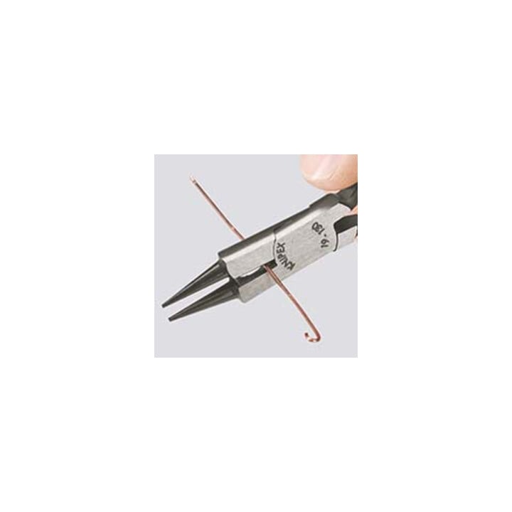 KNIPEX 19 01 130 Rundzange mit Schneide (Schmuckbiegezange) mit Kunststoff überzogen schwarz atramentiert 130 mm