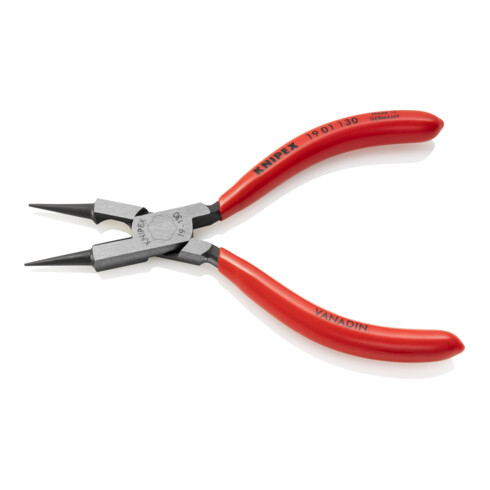 KNIPEX 19 01 130 Rundzange mit Schneide (Schmuckbiegezange) mit Kunststoff überzogen schwarz atramentiert 130 mm
