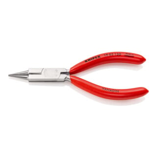 KNIPEX 19 03 130 Rundzange mit Schneide (Schmuckbiegezange) mit Kunststoff überzogen verchromt 130 mm