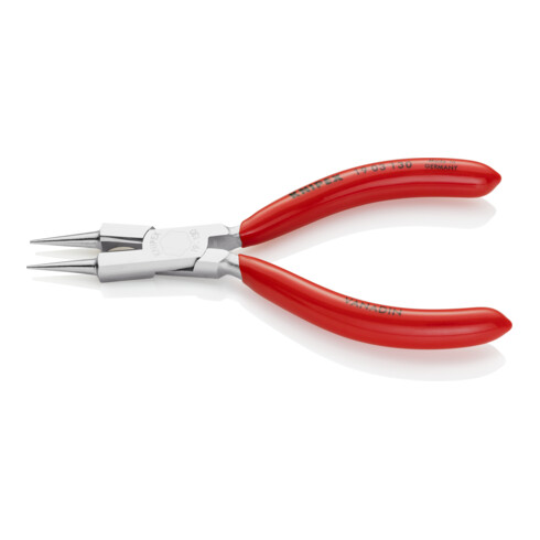 KNIPEX 19 03 130 Rundzange mit Schneide (Schmuckbiegezange) mit Kunststoff überzogen verchromt 130 mm