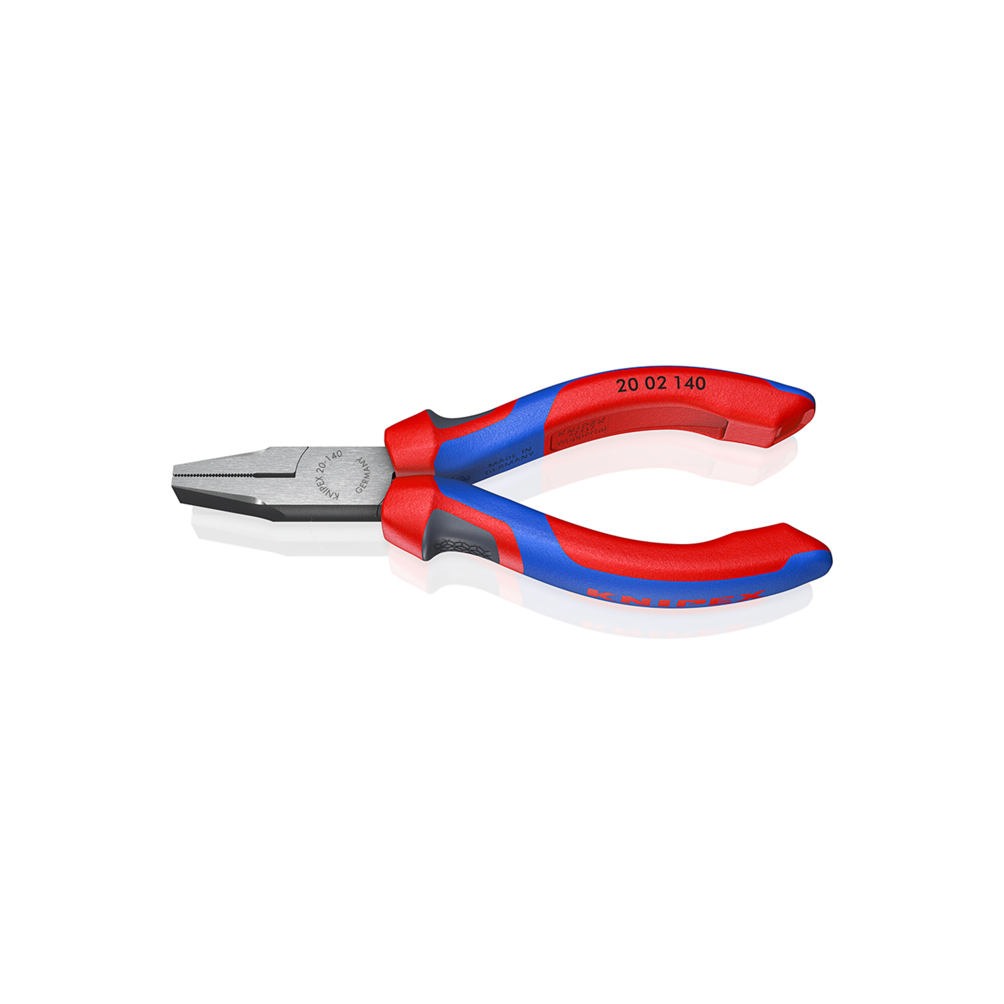 KNIPEX 20 02 140 Flachzange mit Comfort-Griffen schwarz atramentiert 140 mm