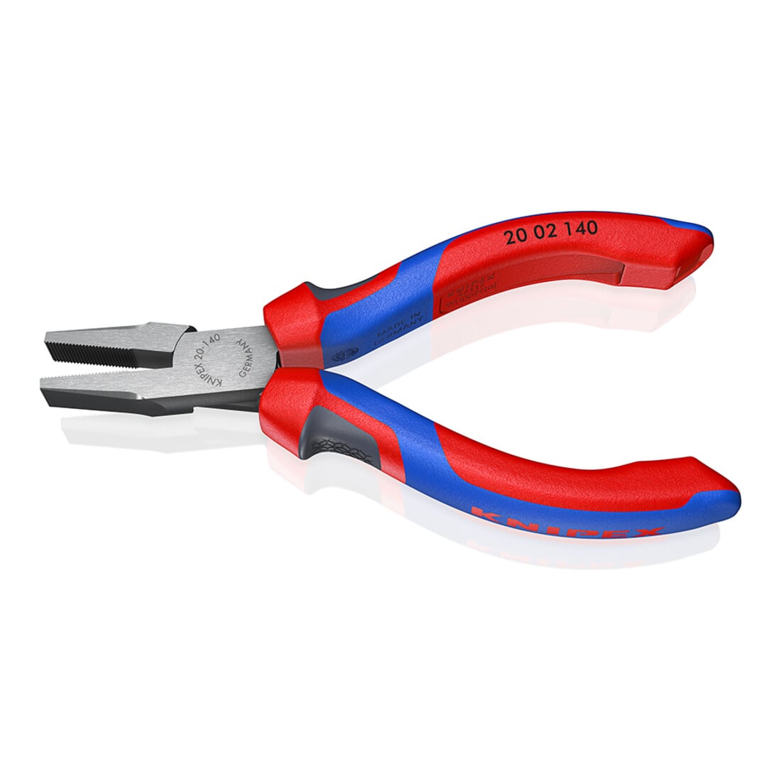 KNIPEX 20 02 140 Flachzange mit Comfort-Griffen schwarz atramentiert 140 mm