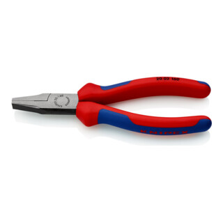 KNIPEX 20 02 160 Flachzange mit Comfort-Griffen schwarz atramentiert 160 mm