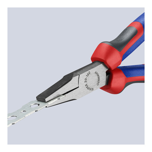 KNIPEX 20 02 160 Flachzange mit Comfort-Griffen schwarz atramentiert 160 mm