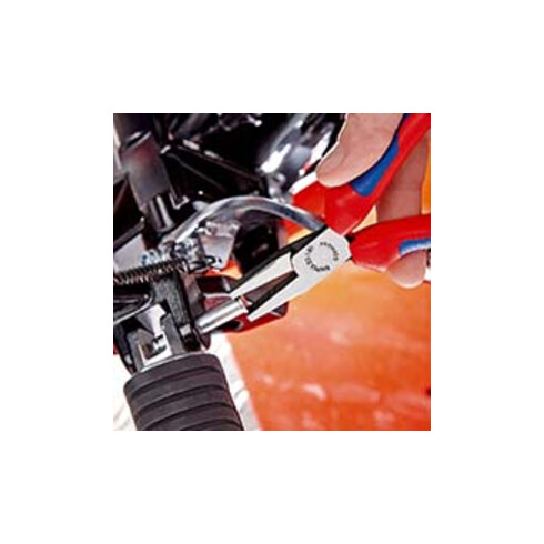 KNIPEX 20 05 140 Flachzange mit Mehrkomponenten-Hüllen verchromt 140 mm