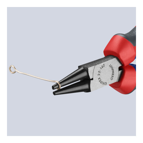 KNIPEX 22 02 140 Rundzange mit Comfort-Griffen schwarz atramentiert 140 mm