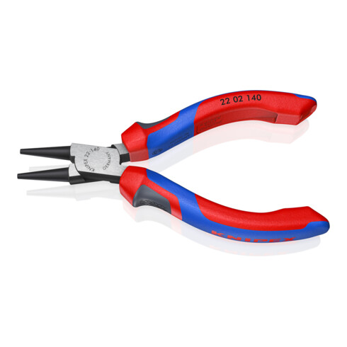 KNIPEX 22 02 140 Rundzange mit Comfort-Griffen schwarz atramentiert 140 mm