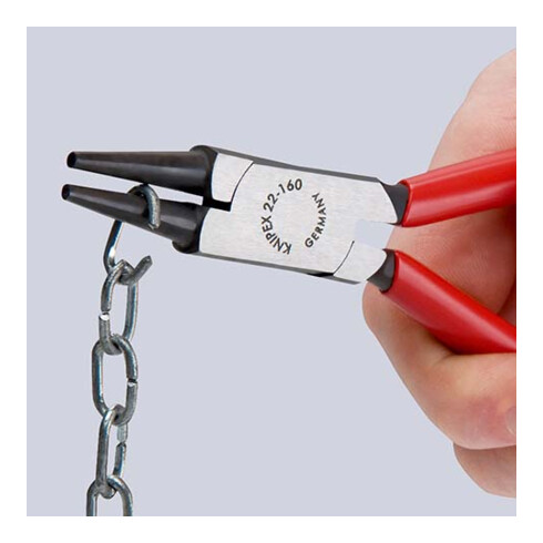 KNIPEX 22 05 140 Rundzange mit Mehrkomponenten-Hüllen verchromt 140 mm