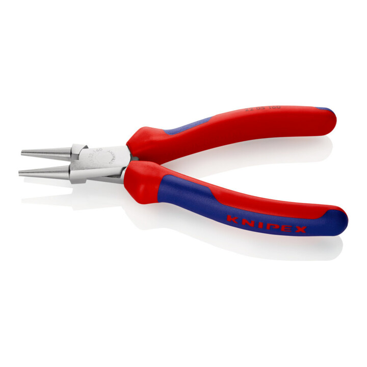 KNIPEX 22 05 160 Rundzange mit Comfort-Griffen verchromt 160 mm