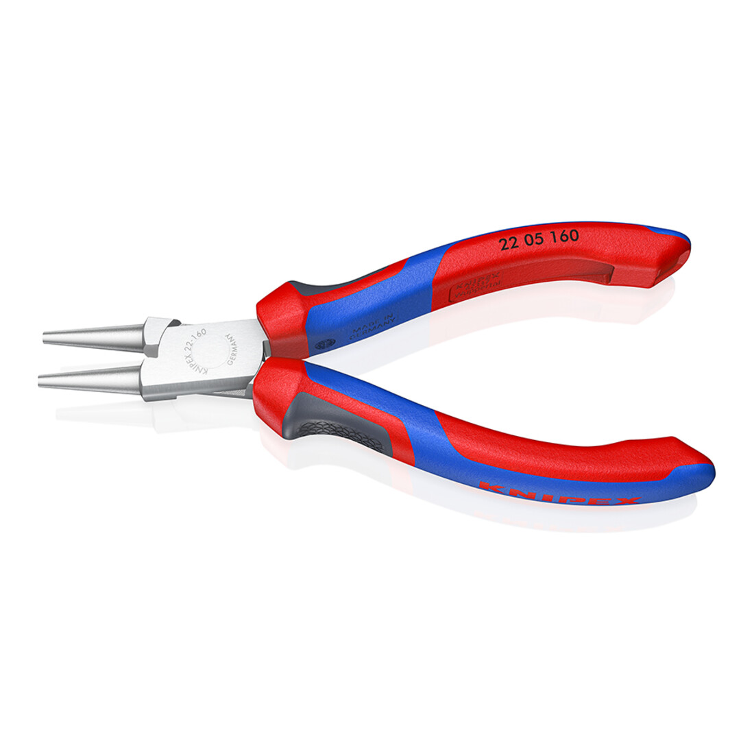 Rundzange verchromt Griffe mit PVC Knipex