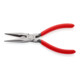 KNIPEX 25 01 160 Flachrundzange mit Schneide (Radiozange) mit Kunststoff überzogen schwarz atramentiert 160 mm-3