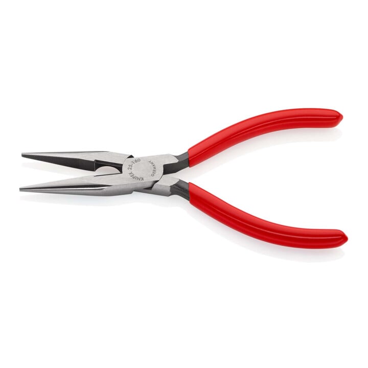 KNIPEX 25 01 160 Pince à bec plat avec tranchant (pince radio) noir atramenté 160 mm