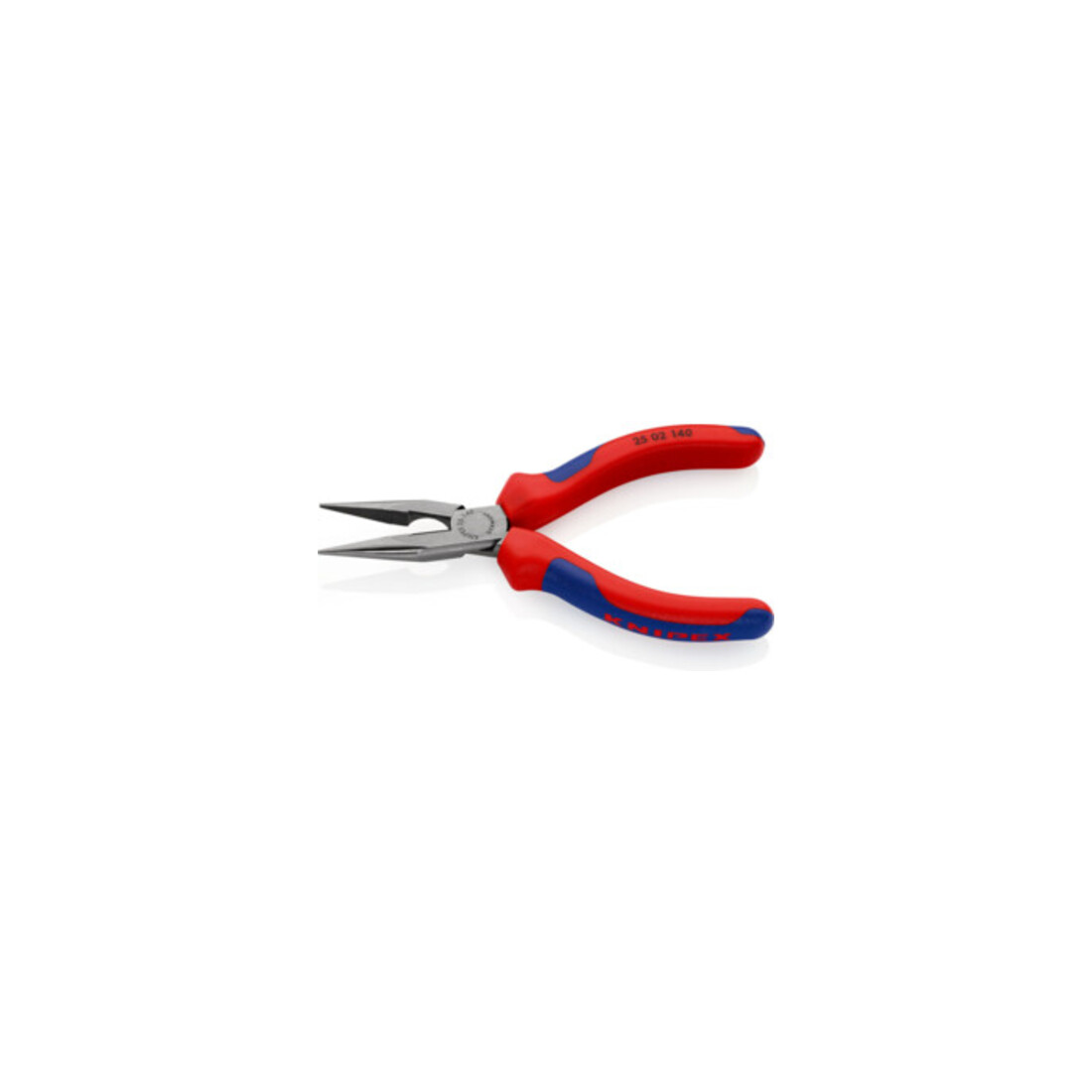 KNIPEX 25 02 140 Flachrundzange mit Schneide (Radiozange) mit Comfort-Griffen schwarz atramentiert 140 mm