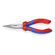 KNIPEX 25 02 160 Flachrundzange mit Schneide (Radiozange) mit Comfort-Griffen schwarz atramentiert 160 mm