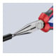 KNIPEX 25 02 160 Flachrundzange mit Schneide (Radiozange) mit Comfort-Griffen schwarz atramentiert 160 mm
