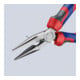 KNIPEX 25 02 160 Flachrundzange mit Schneide (Radiozange) mit Comfort-Griffen schwarz atramentiert 160 mm