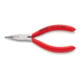 KNIPEX 25 03 125 Flachrundzange mit Schneide (Radiozange) mit Kunststoff überzogen verchromt 125 mm
