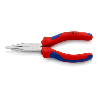 KNIPEX 25 05 140 platte rondbektang en snijkant (radiotang) verchroomd 140 mm