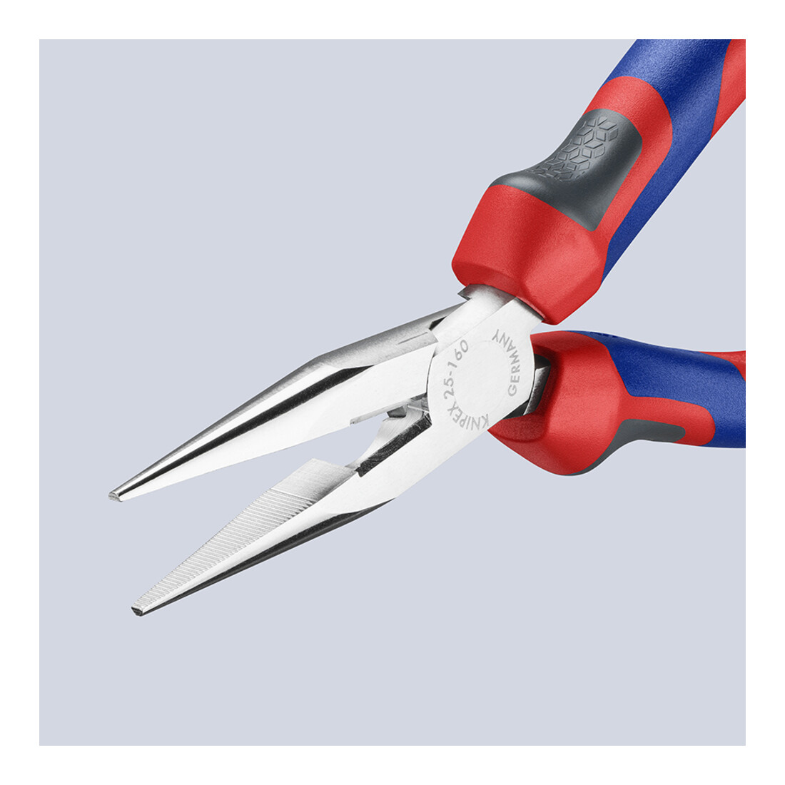 KNIPEX 25 05 160 Flachrundzange mit Schneide (Radiozange) mit Comfort-Griffen verchromt 
