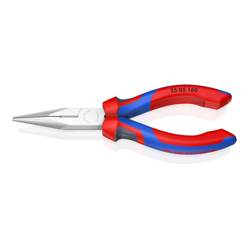 KNIPEX 25 05 160 platte rondbektang en snijkant (radiotang) verchroomd 160 mm
