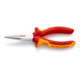 KNIPEX 25 06 160 T platte rondbektang met snijkant (radiotang) verchroomd VDE 160 mm-1