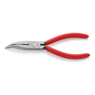 KNIPEX 25 21 160 Flachrundzange mit Schneide (Radiozange) schwarz atramentiert 160 mm