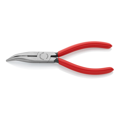 KNIPEX 25 21 160 Pince plate ronde avec coupe (pince radio) noir encre 160 mm
